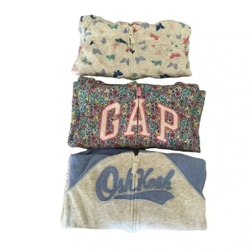 Carter’s Gap Long Sleeves Cotton Girls Multicolor Soft Hoodies SZ 4/5 #1993